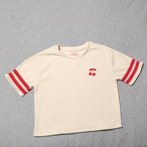 Cat & Jack Cream Shirt with Red Cherry Design